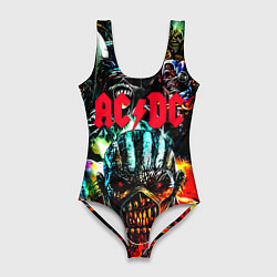 Женский купальник-боди ACDC рок монстры