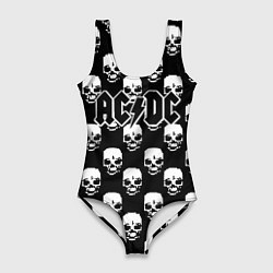 Женский купальник-боди AC DC rock skull