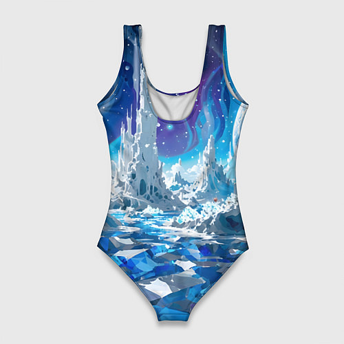 Женский купальник-боди Космический фантастический пейзаж / 3D-принт – фото 2