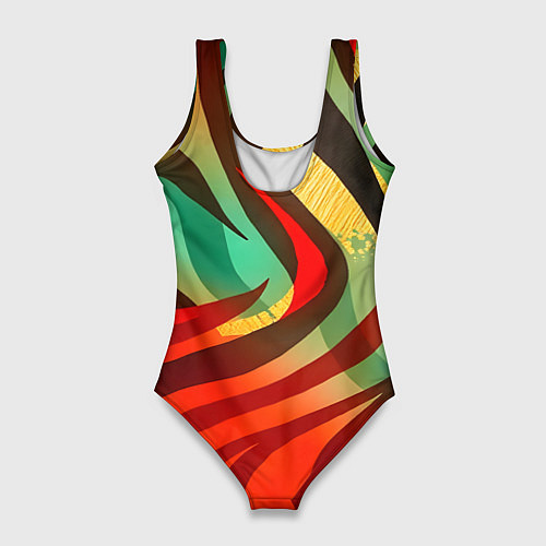 Женский купальник-боди Жаркая полосатая абстракция / 3D-принт – фото 2