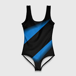 Женский купальник-боди Color blue black line