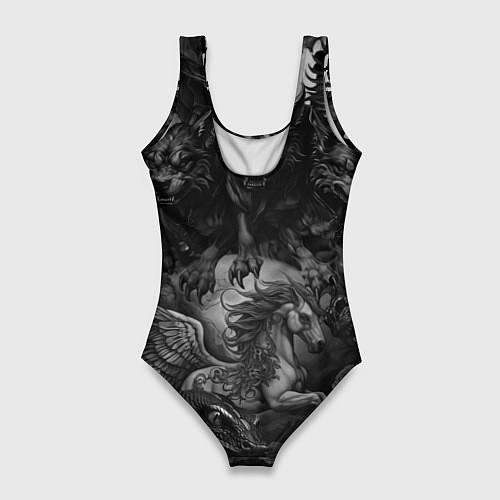 Женский купальник-боди Агата Кристи и мифические существа / 3D-принт – фото 2