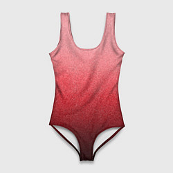 Женский купальник-боди Мягкий градиент красно-розовый текстура крошка