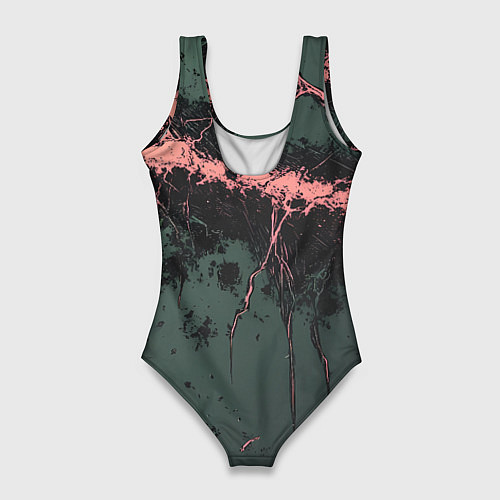 Женский купальник-боди Гранж потертая текстура / 3D-принт – фото 2