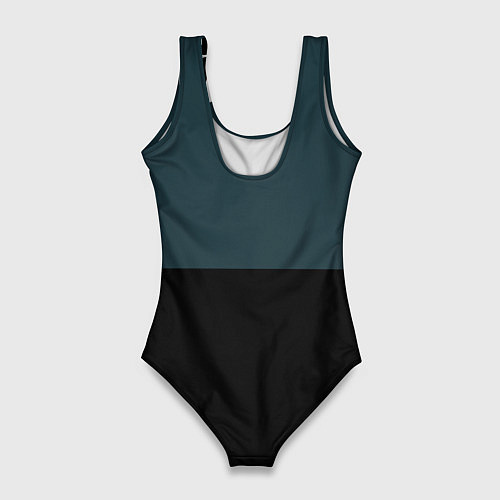 Женский купальник-боди Sport чёрно-синий с белым / 3D-принт – фото 2