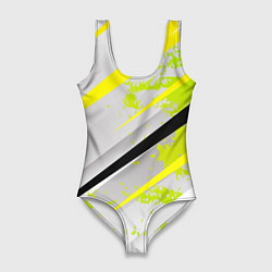 Женский купальник-боди Color white light green