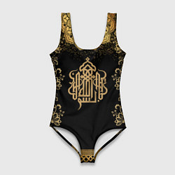 Купальник-боди 3D женский Исламская каллиграфия символ Корана, цвет: 3D-принт
