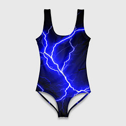 Купальник-боди 3D женский Color blue black, цвет: 3D-принт