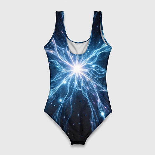 Женский купальник-боди Всплеск света и звезды - космическая абстракция / 3D-принт – фото 2