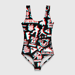 Купальник-боди 3D женский Fortnite glitch game, цвет: 3D-принт
