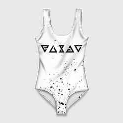 Женский купальник-боди Ведьмак брызги красок