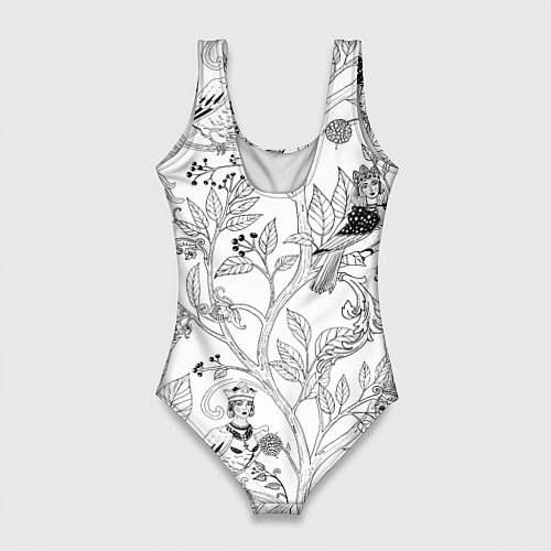 Женский купальник-боди Птицы Сирин / 3D-принт – фото 2