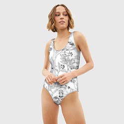 Купальник-боди 3D женский Птицы Сирин, цвет: 3D-принт — фото 2