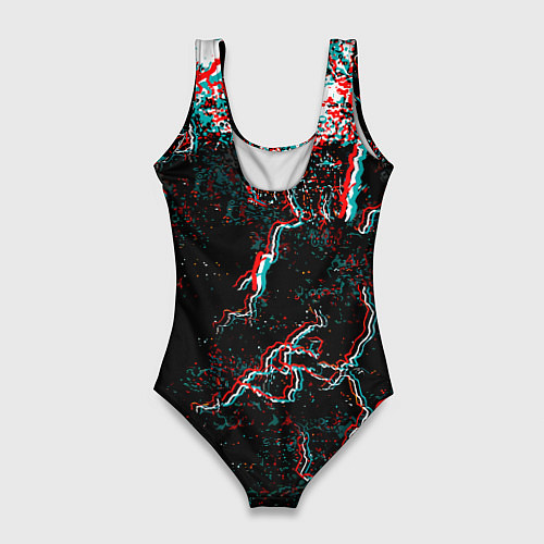 Женский купальник-боди Quake молнии шторм глитч / 3D-принт – фото 2