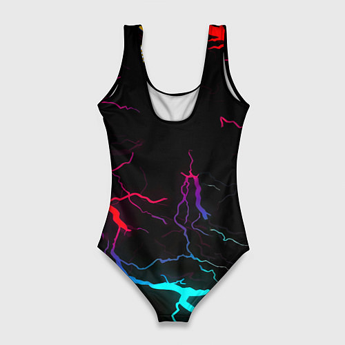 Женский купальник-боди Real Madrid neon storm / 3D-принт – фото 2