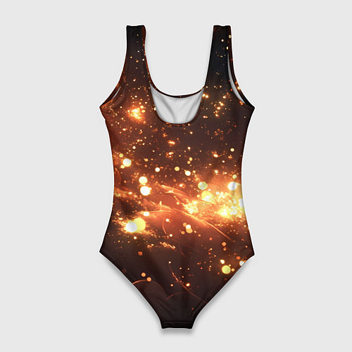 Женский купальник-боди Искры и огоньки текстура / 3D-принт – фото 2