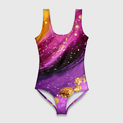 Купальник-боди 3D женский Текстура с блеском, цвет: 3D-принт