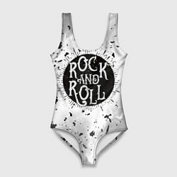 Купальник-боди 3D женский Рок энд ролл, цвет: 3D-принт
