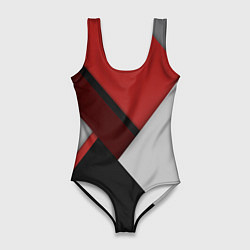 Женский купальник-боди Color black red grey