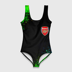 Купальник-боди 3D женский Arsenal неоновые краски, цвет: 3D-принт