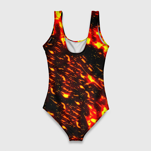 Женский купальник-боди Nirvana огненное лого / 3D-принт – фото 2