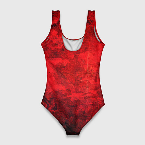 Женский купальник-боди Абстракция - red shabby wall / 3D-принт – фото 2