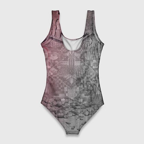Женский купальник-боди Ксеноморф в розовых тонах / 3D-принт – фото 2