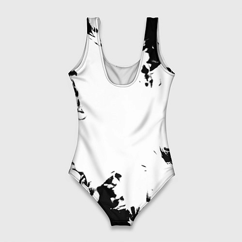 Женский купальник-боди Juventus черно белые краски / 3D-принт – фото 2