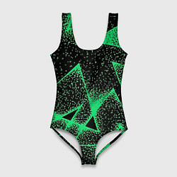 Женский купальник-боди A light green triangle with dots