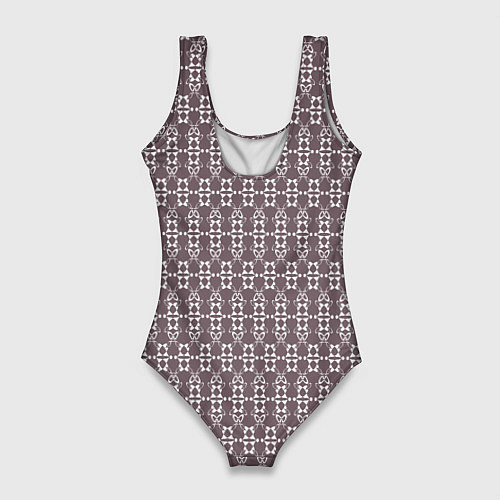 Женский купальник-боди Геометрический узор какао с молоком / 3D-принт – фото 2