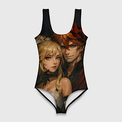 Купальник-боди 3D женский Люмин и Тарталья реализм любовь, цвет: 3D-принт