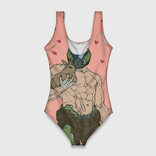 Женский купальник-боди Палач рока с кроликом / 3D-принт – фото 2