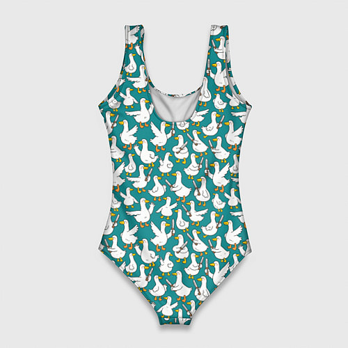 Женский купальник-боди Злой гусь узор / 3D-принт – фото 2