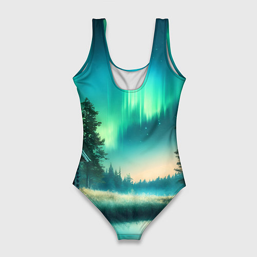 Женский купальник-боди Салатневое небо / 3D-принт – фото 2