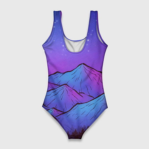 Женский купальник-боди Горы под звездным небом / 3D-принт – фото 2