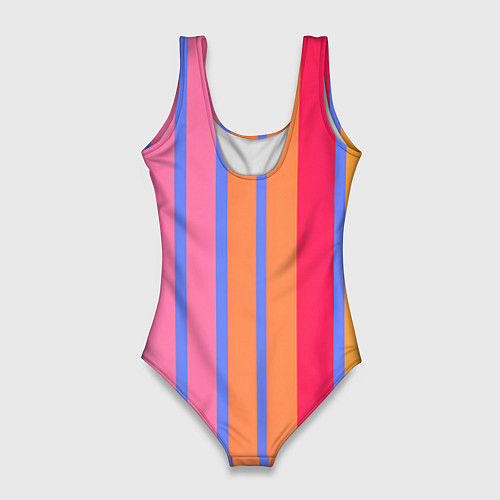 Женский купальник-боди Теплые цветные полосы / 3D-принт – фото 2