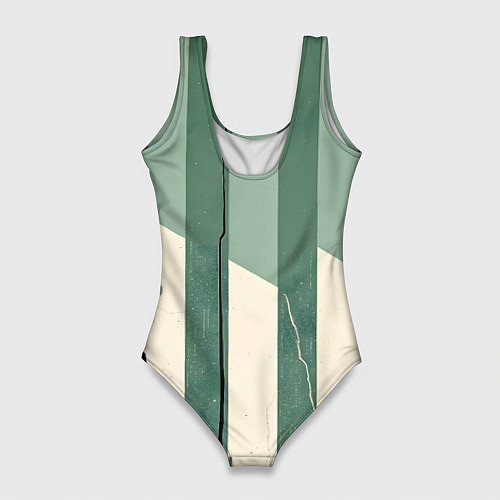 Женский купальник-боди Зеленые полосы / 3D-принт – фото 2