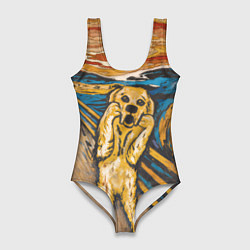 Купальник-боди 3D женский Крик - Пёс, цвет: 3D-принт