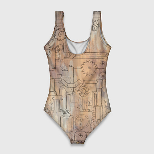 Женский купальник-боди Стимпанк механический киберхамелеон / 3D-принт – фото 2