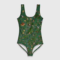 Купальник-боди 3D женский Земли Причала - Герои 3, цвет: 3D-принт