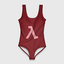 Купальник-боди 3D женский Half-Life Бордовый, цвет: 3D-принт