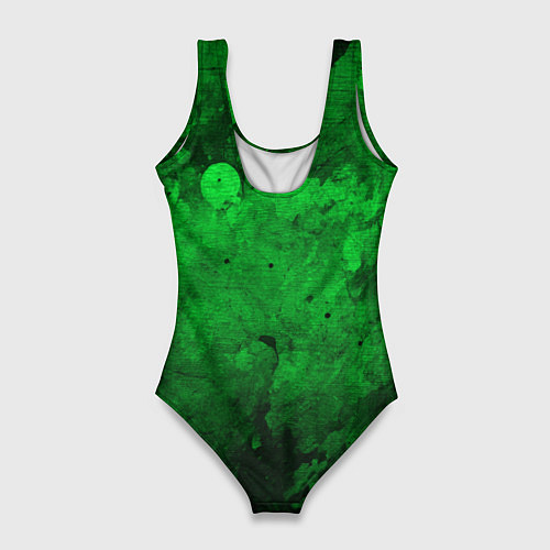 Женский купальник-боди Абстракция - green acid stains / 3D-принт – фото 2