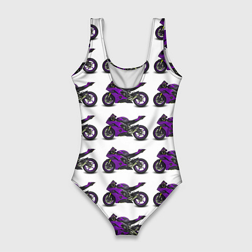 Женский купальник-боди Motorcycle purple / 3D-принт – фото 2