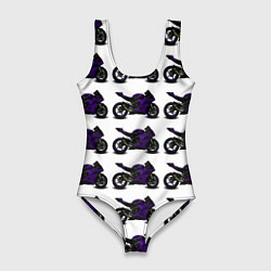 Женский купальник-боди The motorcycle is dark purple