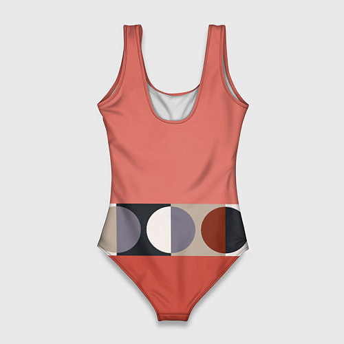 Женский купальник-боди Луна Малевича розовый томат / 3D-принт – фото 2