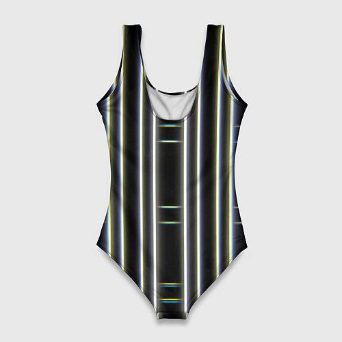 Женский купальник-боди Neon yellow blue white / 3D-принт – фото 2
