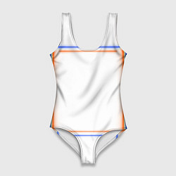 Купальник-боди 3D женский Neon white orange blue, цвет: 3D-принт