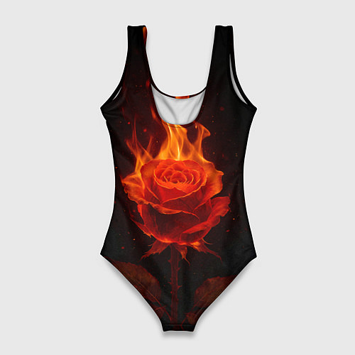 Женский купальник-боди Flaming rose / 3D-принт – фото 2