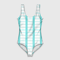 Купальник-боди 3D женский Color white cage, цвет: 3D-принт