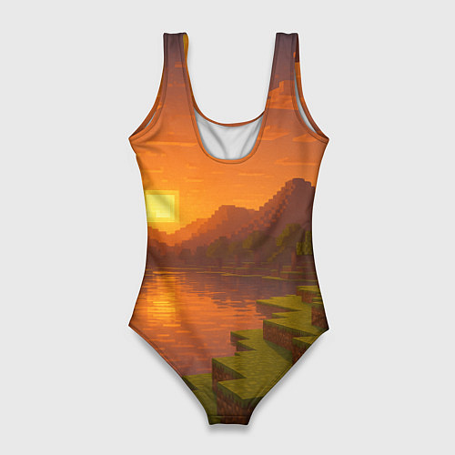 Женский купальник-боди Закат - Minecraft / 3D-принт – фото 2